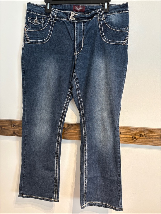 Angel Jeans Denim - Sz 14 Angels Dark Blue Women's Denim stretch Jeans - Classic Straight Fit